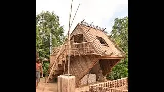 Bamboo house with swimming pools# duckbahi# mazzsafdarr #technology 
