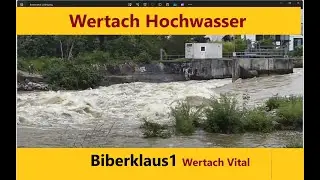 Wertach Hochwasser zwischen G&ouml;gginger und Inninger Br&uuml;cke bei Augsburg.