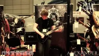 Alex - Guitarist of Anamnesis Band Playing Mayones Guitar NAMM 2013