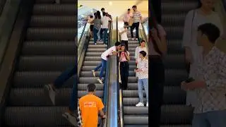 Kissing Prank On Escalator #shorts #funny #comedy #escalatorprank #prank
