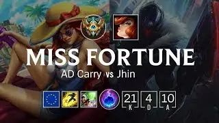 Miss Fortune ADC vs Jhin - EUW Challenger Patch 8.20
