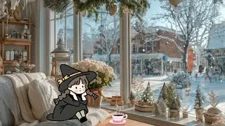 Snowy Winter Caf&eacute; Window ❄️ Cozy Lofi Beats to Relax, Study & Focus | Winter chill vibes