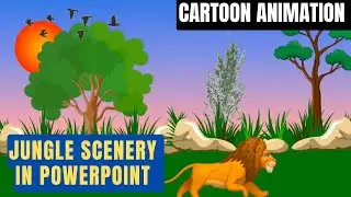 Cartoon Animation in PowerPoint forest animation (jungle scenery) full tutorial in Hindi