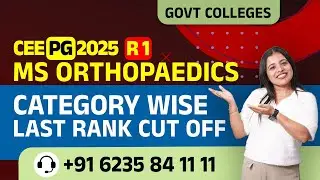 CEE 2025 PG Medical Round 1 Final Allotment MS Orthopaedics pvt Colleges Category Wise Closing Rank