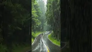 green nature and peaceful road
