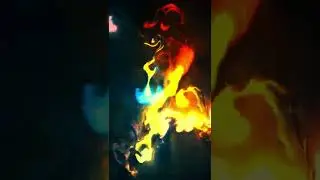 Luminous fluid color smoke