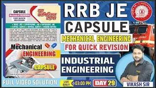 RRB JE CAPSULE MECHANICAL ENGINEERING(FOR QUICK REVISION)Industrial Engineering BY-VIKASH SIR DAY-29