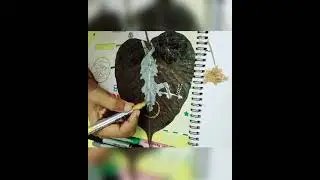Lord Krishna on Sacred Fig leaf