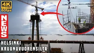 HELSINKI NEWS 19.7.2024 | Kruunuvuorensilta | Stormy Landscape and Workmen in Pylon Tower | Finland