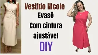 VESTIDO EVASÊ COM CINTURA AJUSTÁVEL E CORTE E COSTURA FÁCIL #dress #vestidos #costurando 