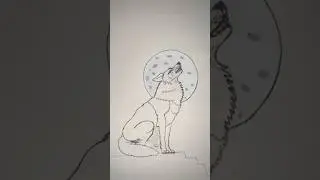 Wolf drawing in easy || pencil ✏️ and color drawing || for bigger drawings.. #shorts #bhediya #wolf