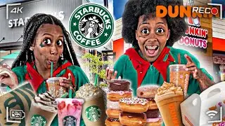 STARBUCKS ☕️ VS DUNKIN 🍩CHALLENGE !! WITH RKEMPIREE