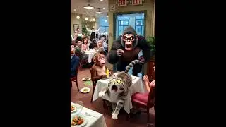 &ldquo;Restaurant Turns WILD 😂 Monkey, Cat & Gorilla Chaos!&rdquo;