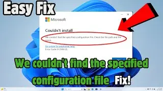 Fix We couldn't find the specified configuration file check the file path and file name