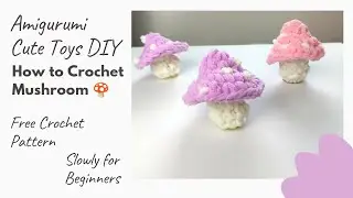 Very easy Mushrooms plush crochet pattern