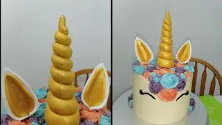 How to make Unicorn cake /Unicorn horns and ears tutorial