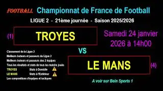 TROYES - LE MANS : 21&egrave;me journ&eacute;e de Ligue 2 - Stats, infos, pronos - Foot saison 2025-2026