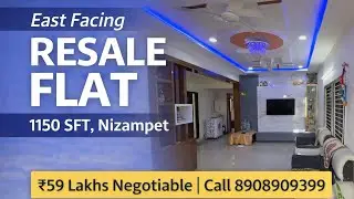 ₹59 Lakhs Negotiable | 2BHK Resale Flat 1150 SFT East Facing | Nizampet | GP Approved | 8908908939