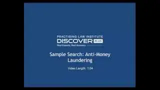 PLI Discover PLUS - Sample Search Anti-Money Laundering