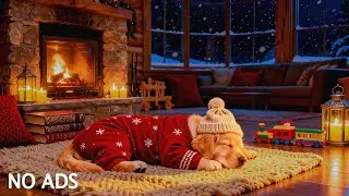 🐶12 Hours Sleeping Dog by Fireplace 🎵 Anti Separation Anxiety Relief Music🔥Crackling Fire Sounds