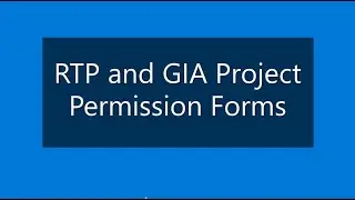 NH Grant Training 3 - RTP and GIA Project Forms