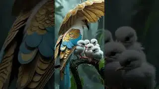 Safe Under Her Wings #aiart #protectivemother #birdsofinstagram  #animalcare #animallove #motherbird