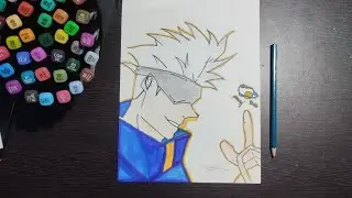Easy Gojo Drawing with Coloring &ndash; Step-by-Step!