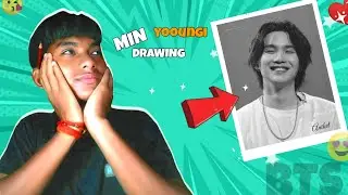 I Draw BTS Member 😍☺️ //Min yooungi //AJ Mene Draw Kiya BTS Ka ek Member KO 🤩😘 //pencil sketch