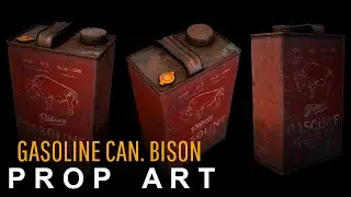 Gasoline Can. Bison. Digital 3D prop modeling. Timelapse