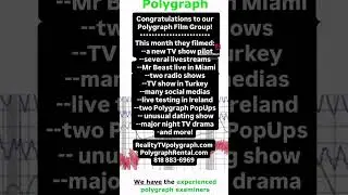 Polygraph on TV and more this month!