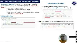How Do You Handle File Upload and Download in Cypress? Asked in TCS Final Round.