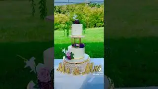 A Purple Wedding Cake 💜🤍💛 #weddingcake #cakesbylucky #youtubeshorts #cakes