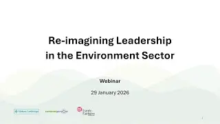 Reimagining leadership in the environment sector webinar, 29 January