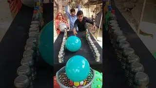 Best football ⚽ gery ball ⚪ skyball 🩵 funny family challenge ✅ #shorts #game #viral #video
