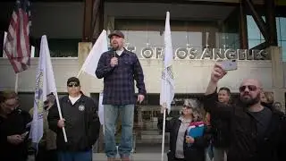 ILWU Local 13 Vice President Gary Herrera at March 21 Rally Against Automation