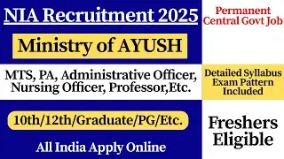 📢 NIA Recruitment 2025 | 🎯 Central Govt Group: A, B & C Posts | NIA MTS Vacancy 2025