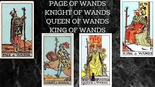 PAGE OF WANDS ,  KNIGHT OF WANDS, QUEEN OF WANDS AND KING OF WANDS - HOW TO READ MINOR ARCANA CARDS