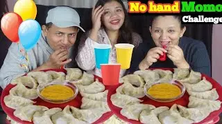 BALLOON 🎈 GAME WITH CHICKEN MOMO CHALLENGE @BudaBudiVlogs @MeroNepaliKitchen 