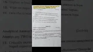 2nd Year#bbs 2080#partial#foundation of#human#resource#management (MGT 216)#tu#question#old#course