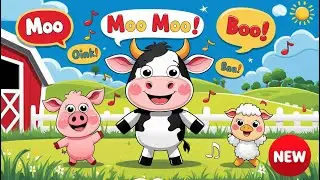 🐮 Moo Moo Song | Animal Sounds for Kids | Learn Farm Animal Noises 🎵