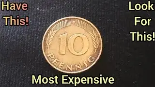 👉 $ 700,000.00 👈 Extremely Rare and Expensive Error Coin Germany 10 Pfennig Worth Money