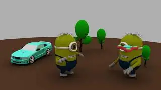 Minions playing Hand Spinner by head 3D clay Animation Movie