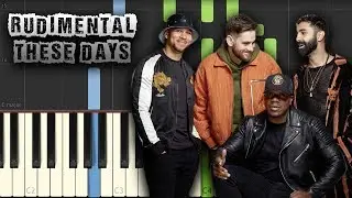 Rudimental - These Days - [Piano Tutorial] (Synthesia) (Download MIDI + PDF Sheets)