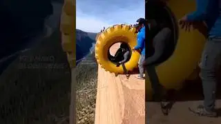 Cliff Tire Bungee Swing Is Absolutely INSANE! 🚀😳