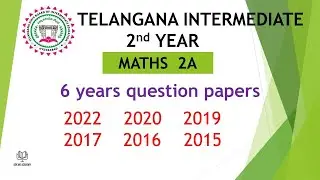 TS Inter 2nd Year Maths 2A EM 2022, 2020, 2019, 2017 2016 Question Paper public exams Mathematics 2A