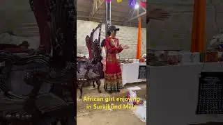 African girl enjoying in Surajkund international craft mela Faridabad Haryana #shorts #trending #top