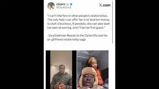 VeryDarkman says he won&rsquo;t interfere in Carter Efe&rsquo;s relationship but can support her business.
