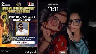 Vj Vishal கு கிடைத்த Inspiring Achievers Award 👌 Anshitha in Chennai 😍 #vjvishal #anshitha #biggboss
