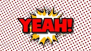 yeah word speech balloons comic style animation 4k retro cartoon comics animation