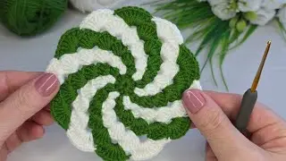 Easy Crochet Coaster/Souffl&eacute; Pattern🪴#crochet #knitting #diy #handmade